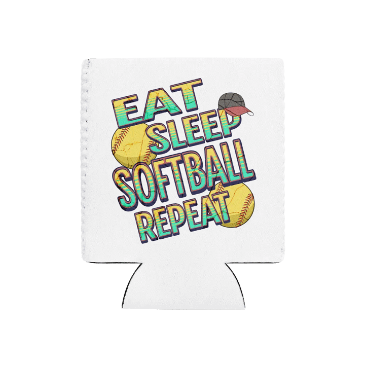 Eat Sleep Softball Repeat Lover's Can Cooler product image (1)