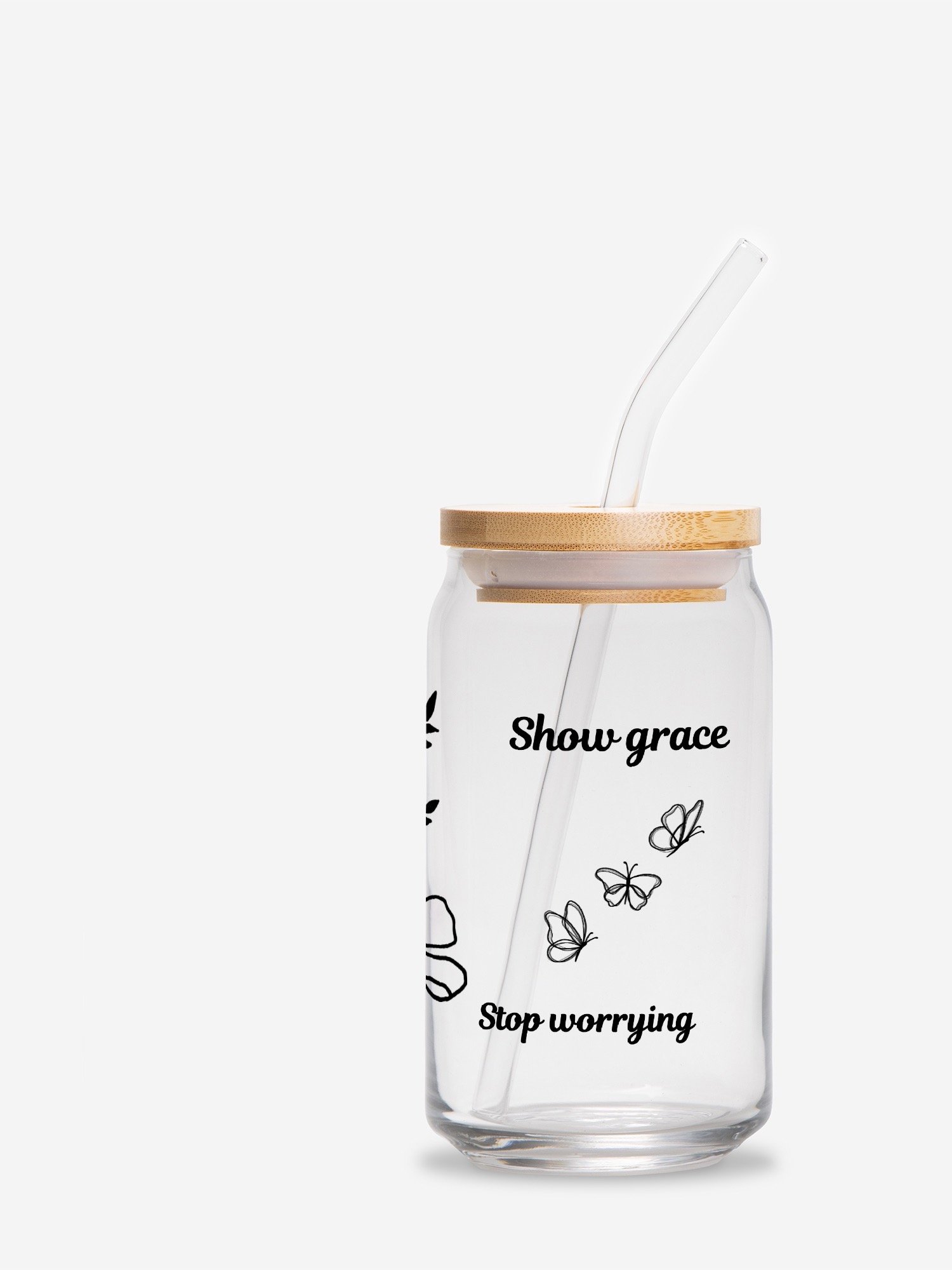 Wellness inspired Glass Can tumbler product image (3)