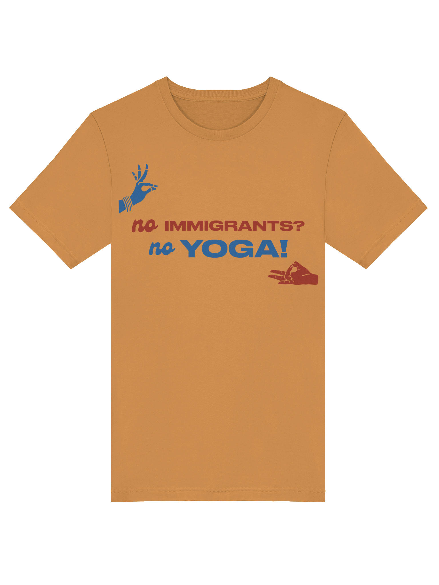 No Immigrants? No Yoga! (Red and Blue Tee) product image (53)
