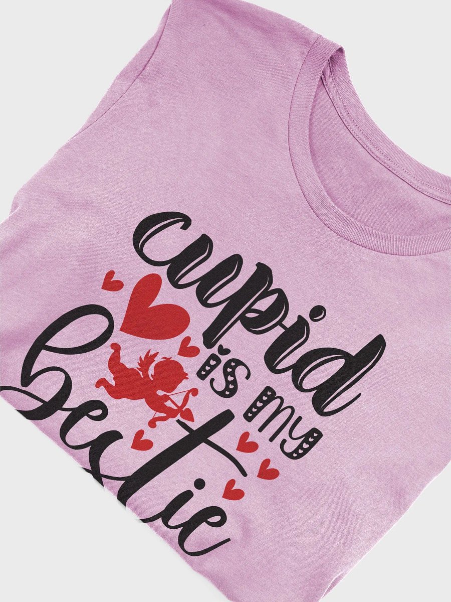 Cupid is My Bestie with Adorable Cupid and Hearts T-Shirt (Black Text) product image (6)