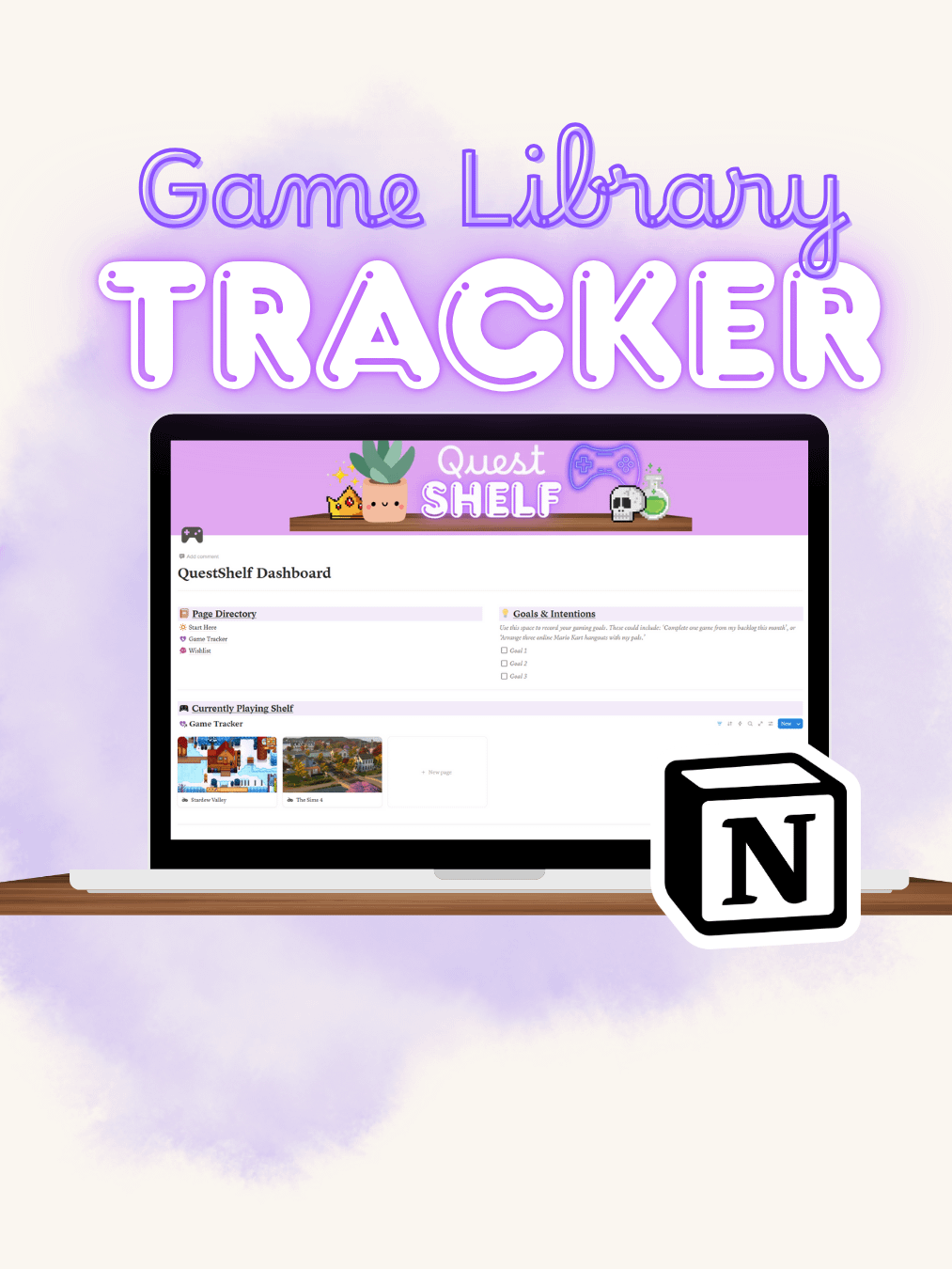 QuestShelf | Notion Gaming Library For Intentional Players product image (1)