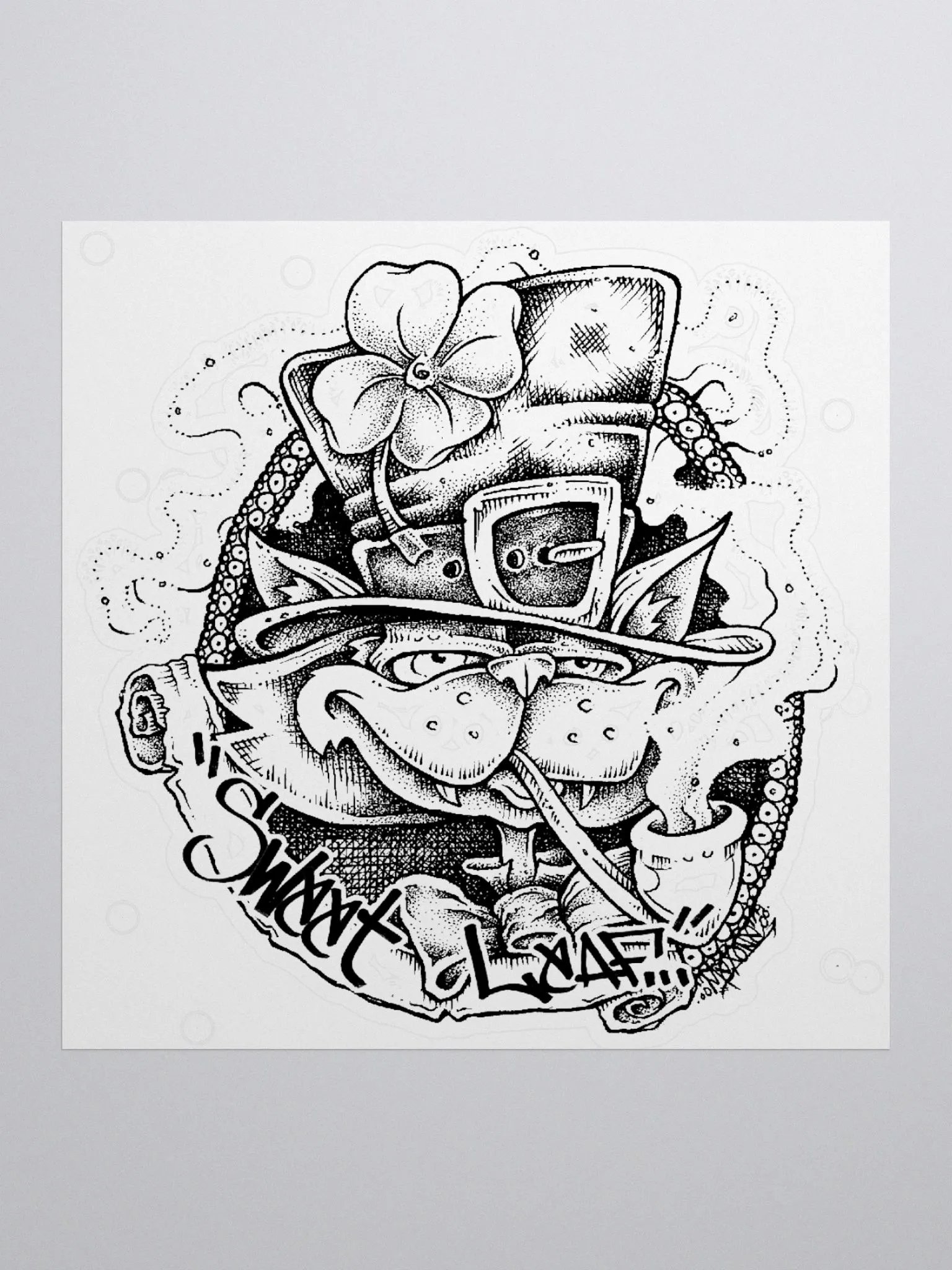 Sweet Leaf Cat Kiss Cut Sticker product image (1)