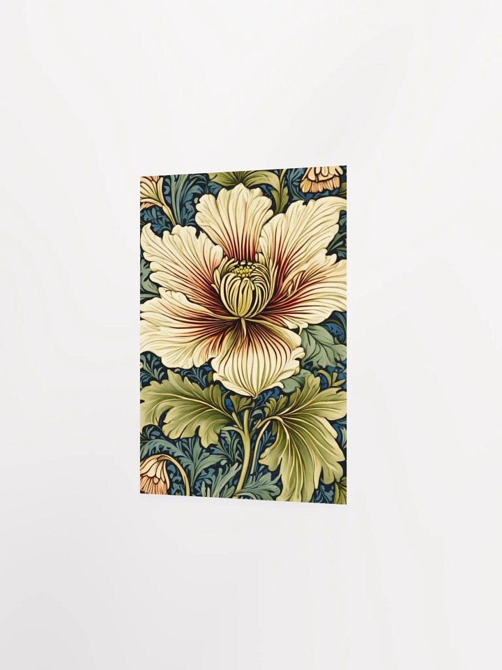 William Morris Inspired White Flower Poster 5x7 inches product image (2)