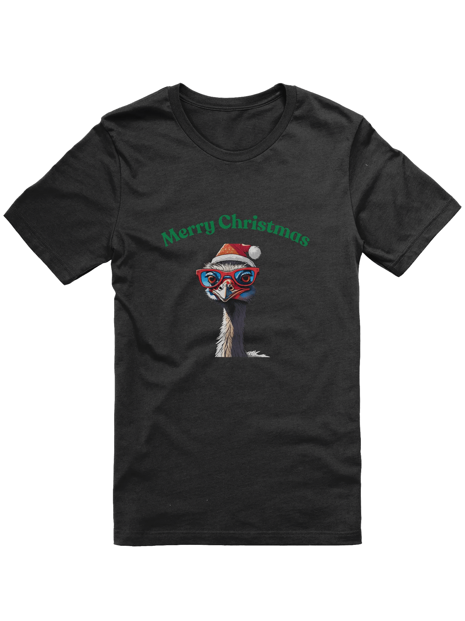 Festive Emu Merry Christmas T-Shirt - Green product image (1)