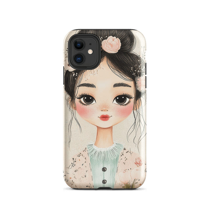 Blush Garden iPhone® Tough Case | East-Asian Inspired Art & Floral Design product image (2)