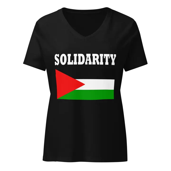 Solidarity Flag Fitted V-Neck T-Shirt product image (1)