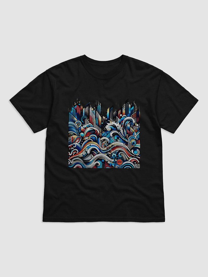 Waves Of The Street Black T-Shirt – Bold Urban Streetwear product image (1)