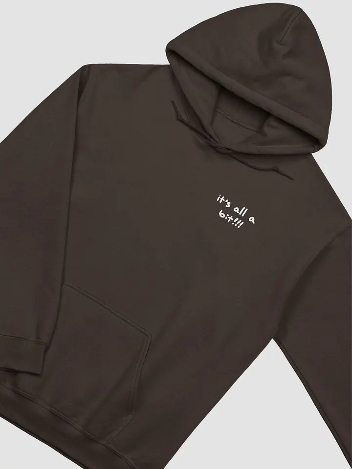 “It’s all a bit!!!” (sm. white design) classic hoodie product image (13)