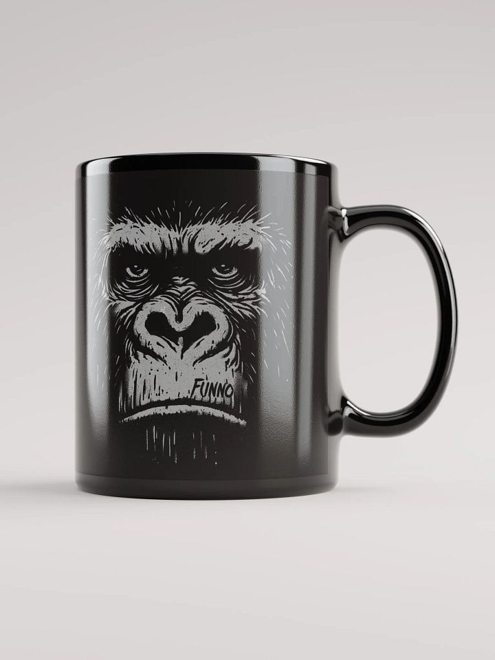 Gorilla face-Funno Black Glossy Mug product image (1)