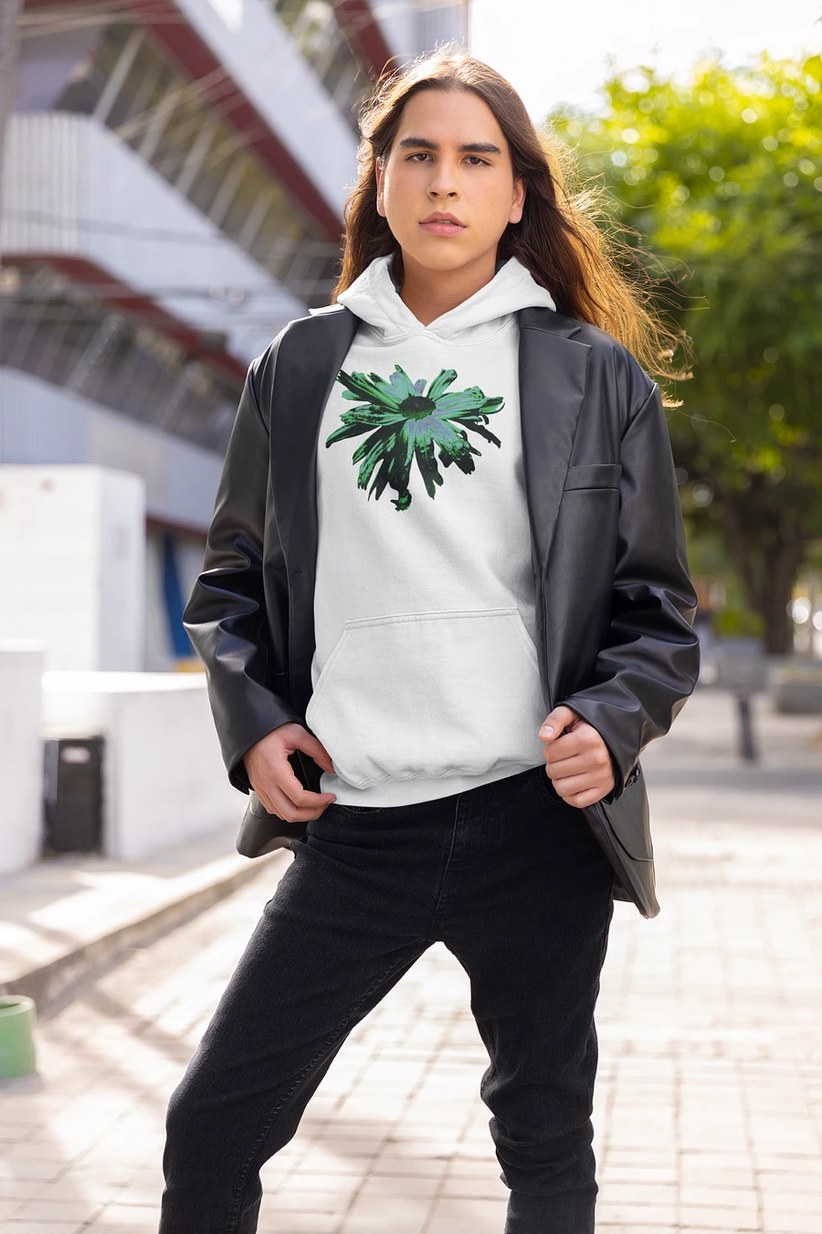 Abstract Green Daisy Unisex Hoodie product image (2)
