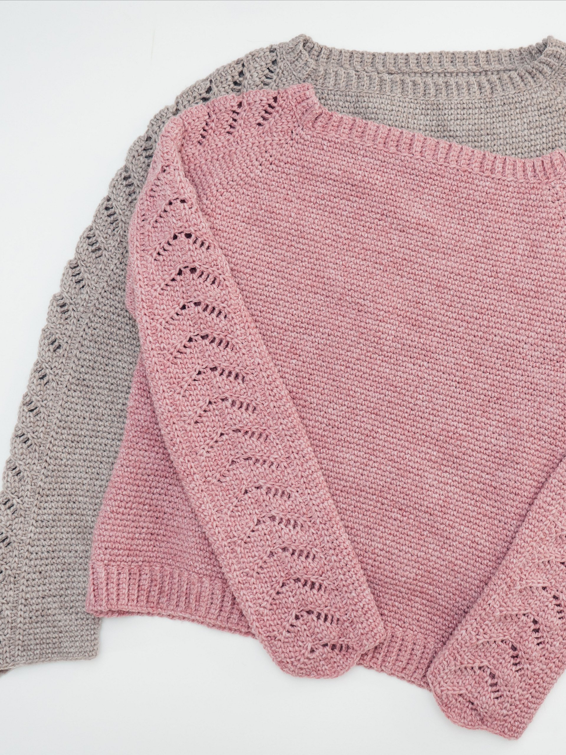 Crochet Along and Create a Beautiful Lace Sleeve Sweater! Lace Sleeve Crochet Sweater (9 Sizes) product image (5)