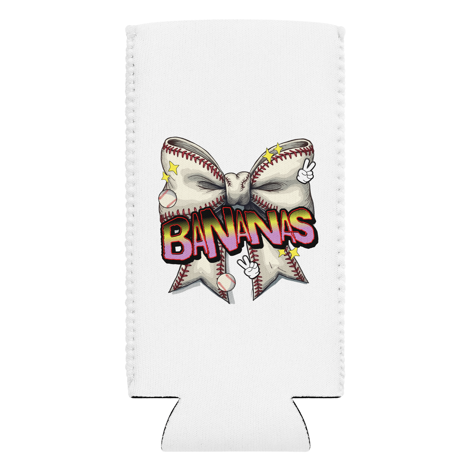 Bananas Bow Baseball Can Cooler product image (1)
