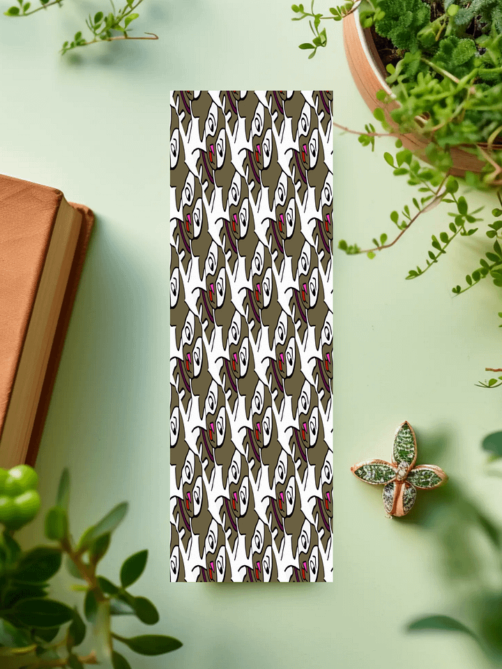 Cute Cartoon Brown and White Puppy Pattern Laminated Bookmark with Tassel for the Dog Loving Book Reader in Your Life product image (1)