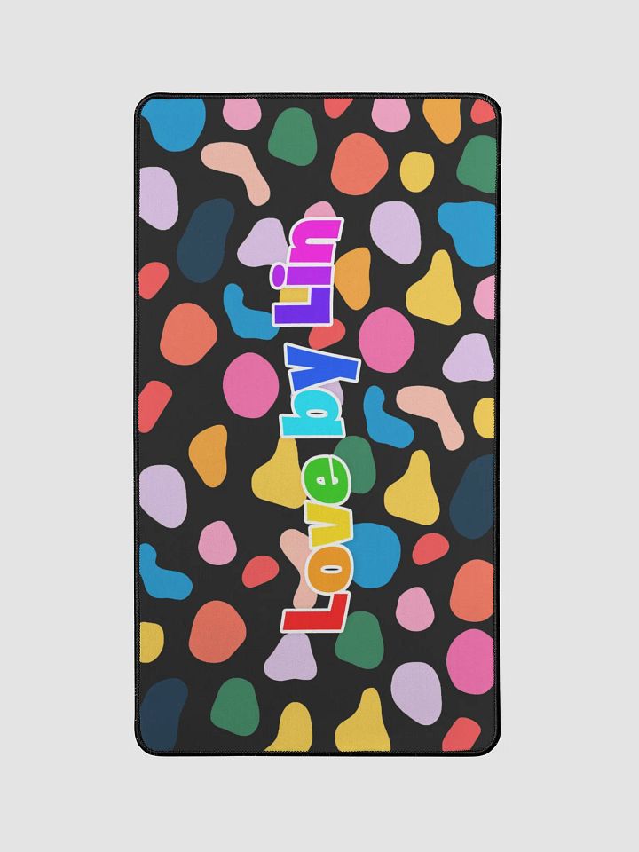 Rainbow Spots Desk Mat (Black) product image (1)