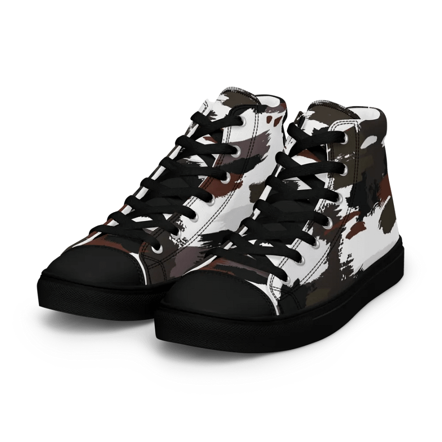 Men's Brown/White Brushstokes High Top Canvas Shoes product image (8)