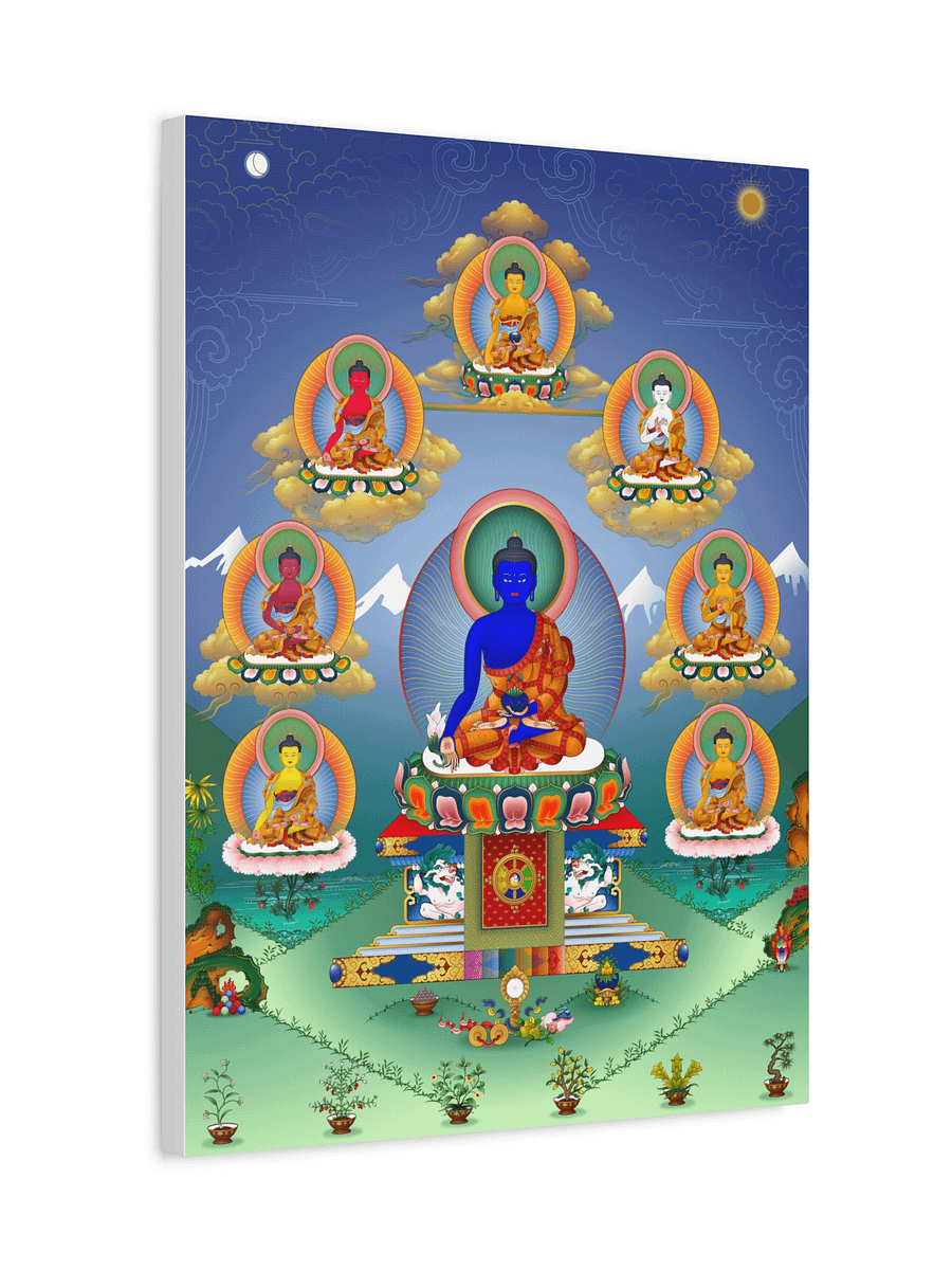 Eight Medicine Buddhas thangka canvas print product image (2)