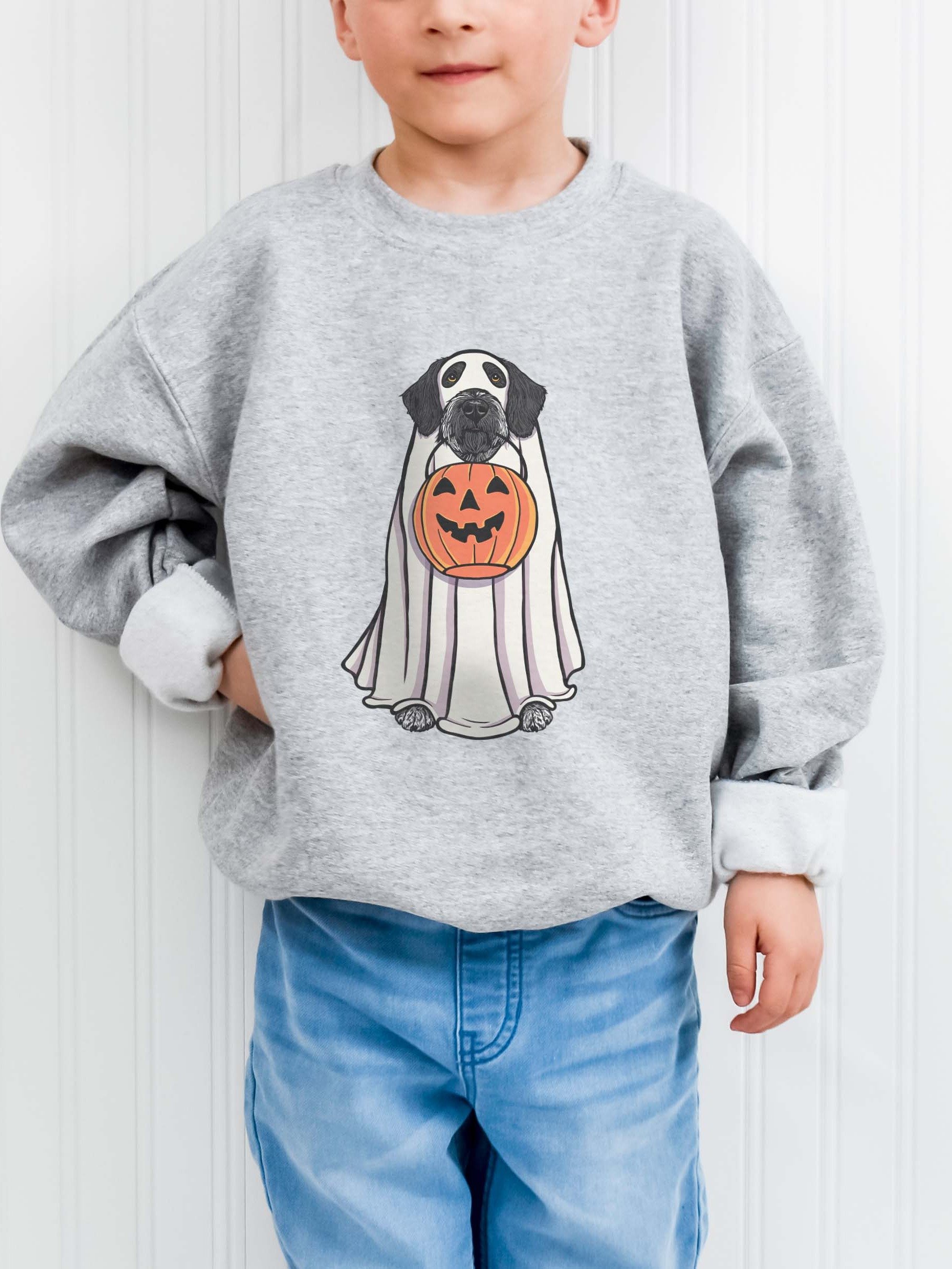 Halloween German Wirehaired Pointer(Black) Youth Sweatshirt product image (1)