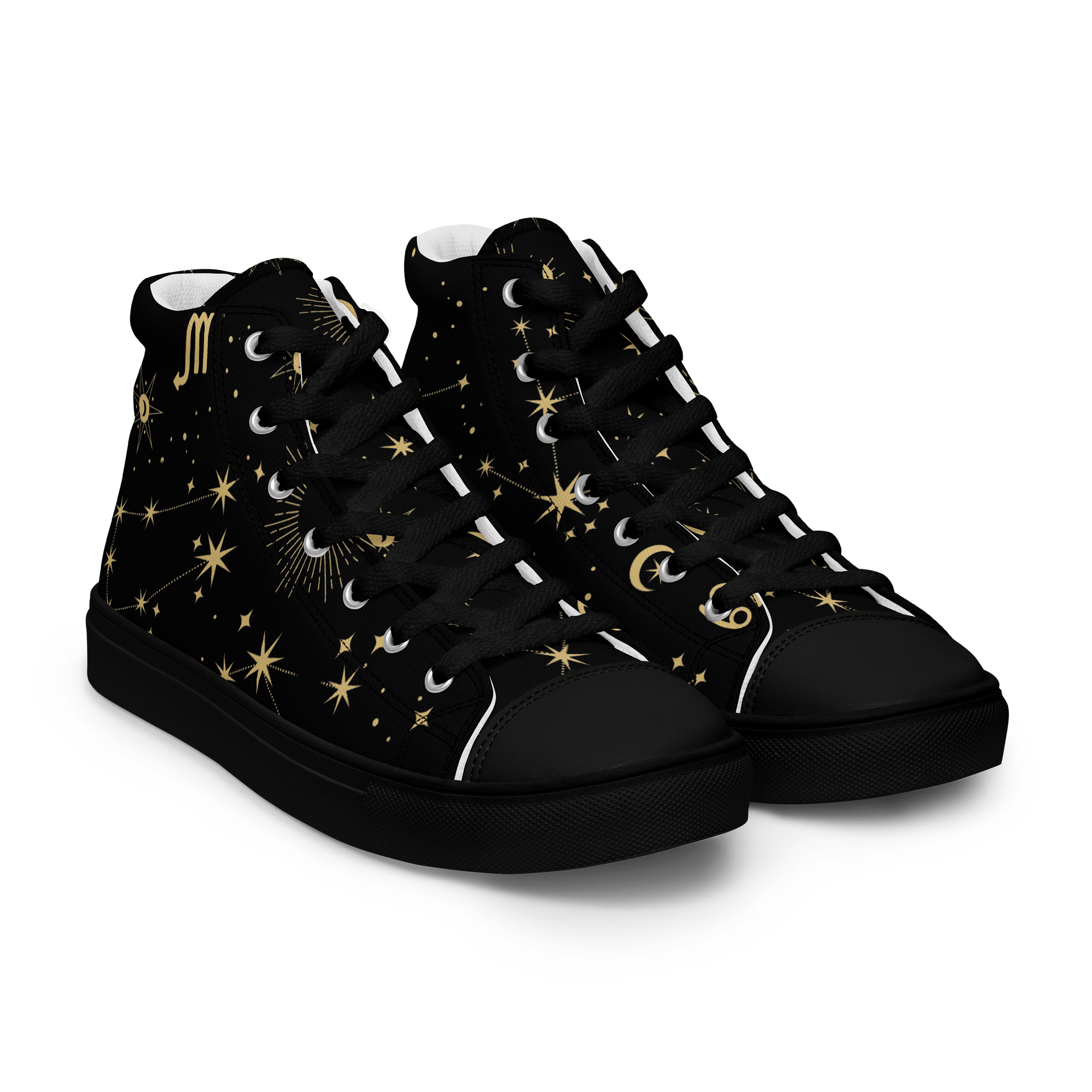 Cosmic Zodiac High Top Shoes Astrology Inspired Men’s Canvas Sneakers for Celestial & Streetwear Style product image (11)