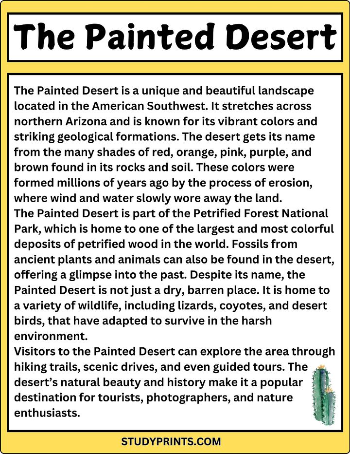 The Painted Desert Reading Comprehension Worksheet product image (2)