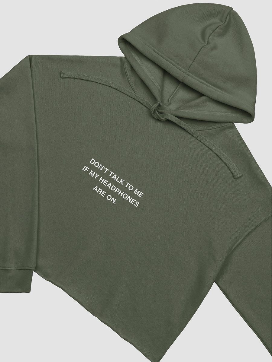 HEADPHONES ON printed cropped hoodie product image (1)