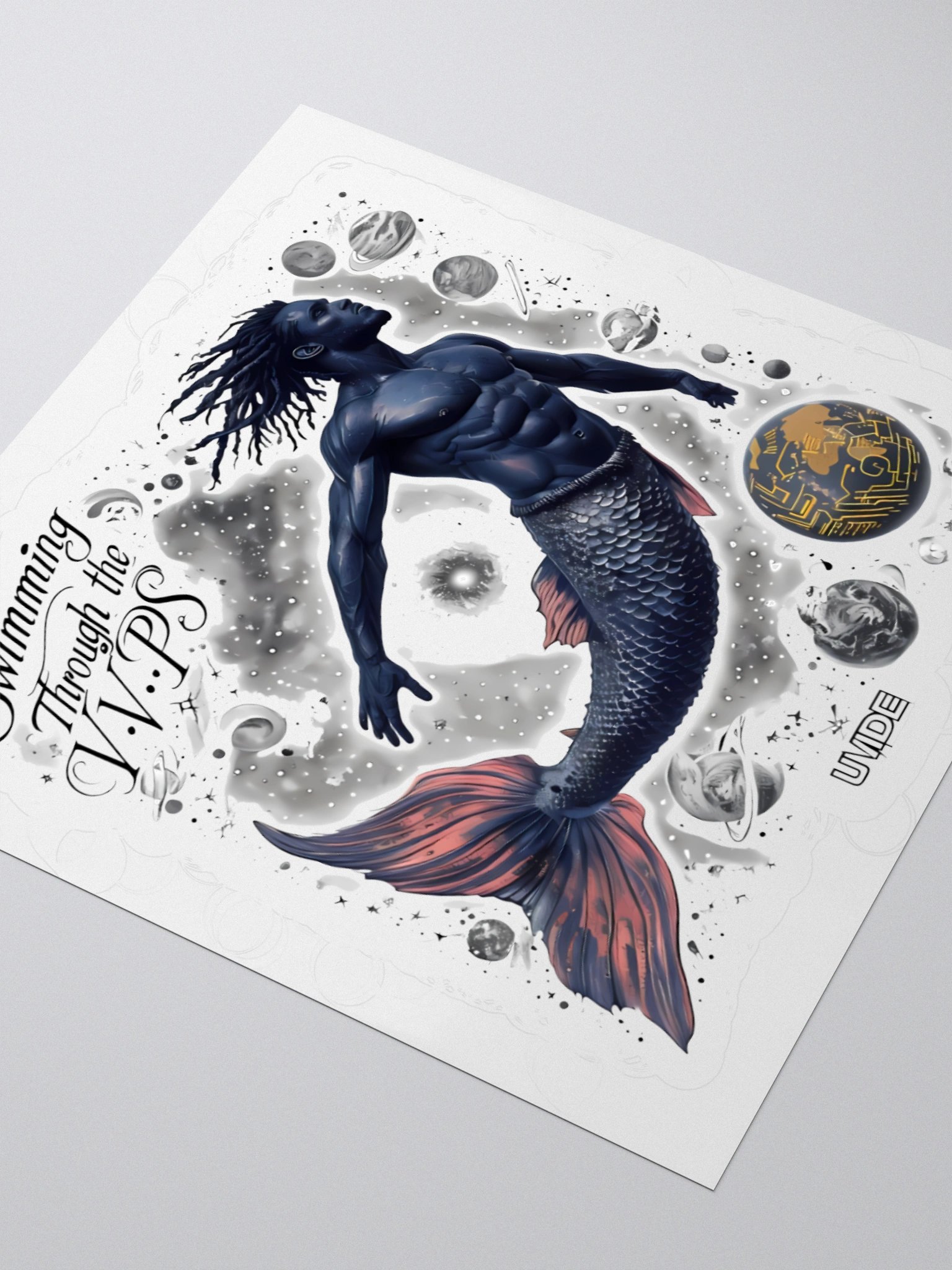 Mystical Merman: Swimming Through the Cosmic VVPS Sticker product image (8)