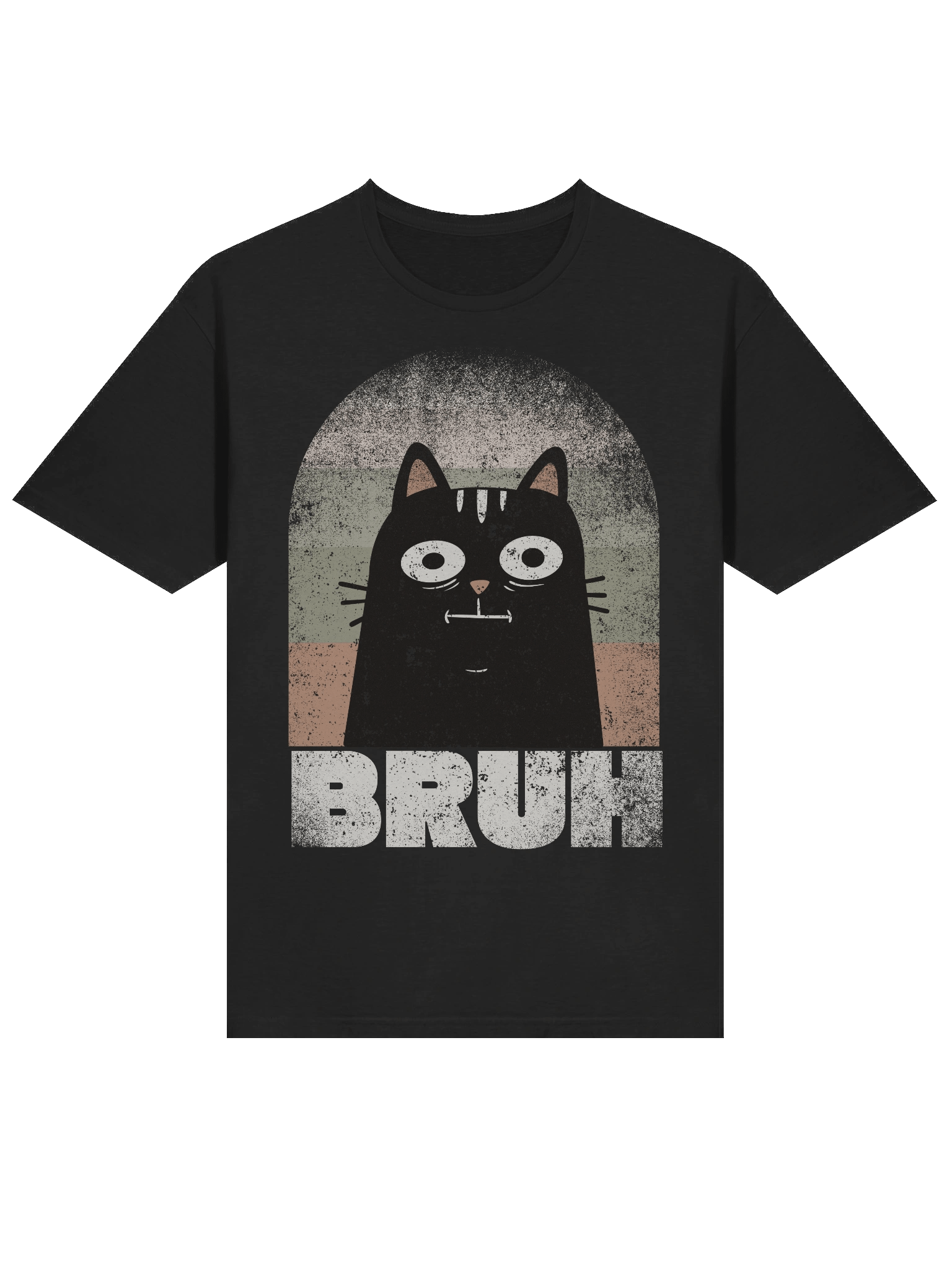 BRUH Black Retro Cat T-Shirt product image (14)