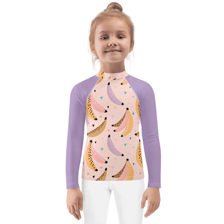 Summer Vibe Banana Bliss Purple Rash Guard For Kids product image (1)