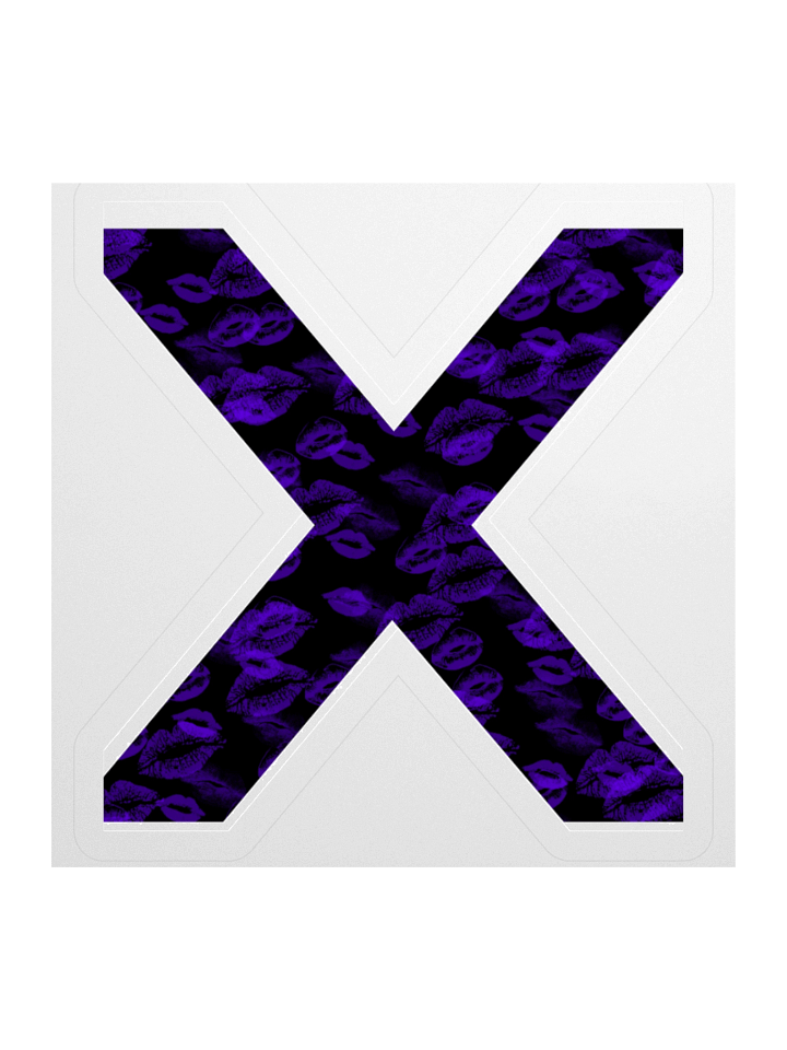 Black X Purple Lipstick Kisses | Kiss-cut Sticker product image (1)