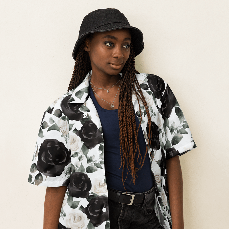 BLACK ROSES HAWAII SHIRT