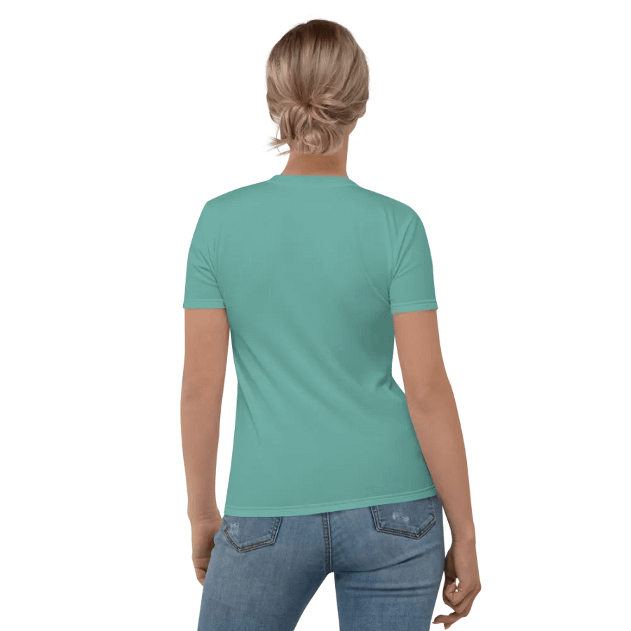 Plain Turquoise Green True Summer Women's Crewneck Polyester Heavyweight Premium T-Shirt by Treasure Pie product image (6)
