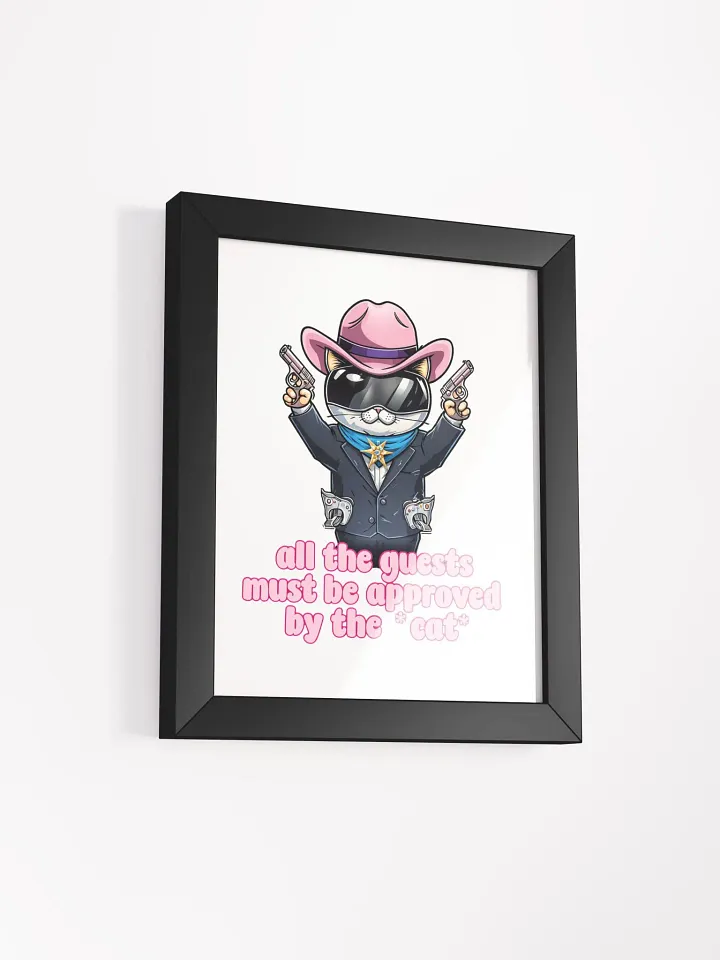 approved by the cat framed poster product image (2)