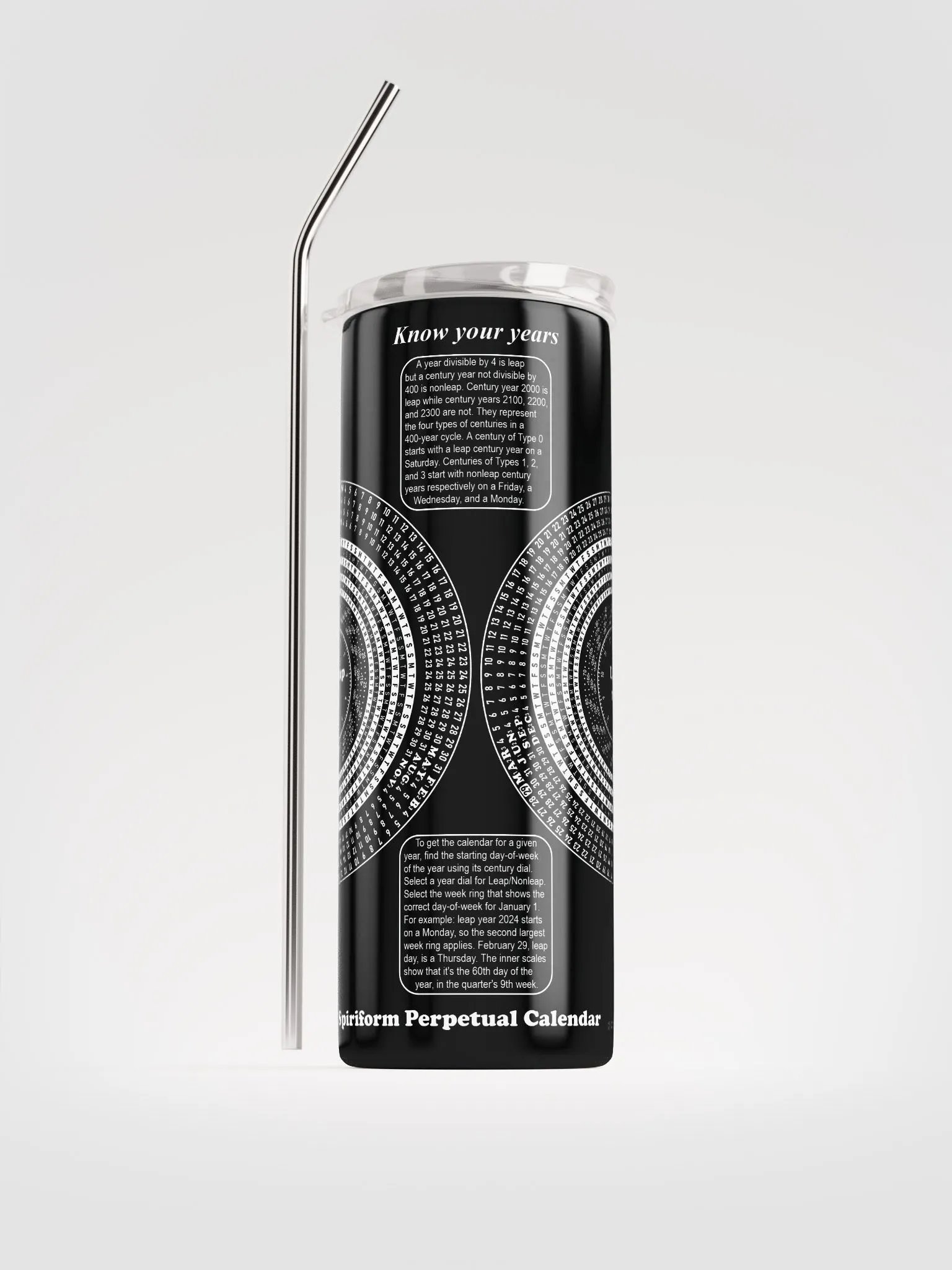 Spiriform Perpetual Calendar Stainless Steel Tumbler product image (1)