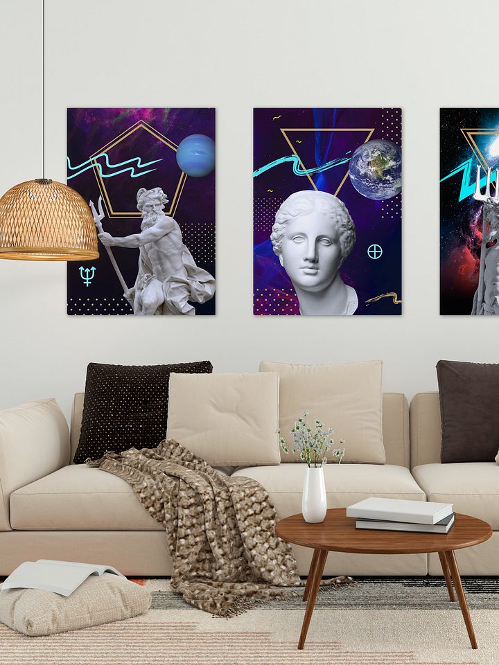 Vaporwave poster: Synthwave Gods and Planets - Neptune (gr. Poseidon) [synthwave/vaporwave/retrowave/cyberpunk] — aesthetic neon poster product image (2)