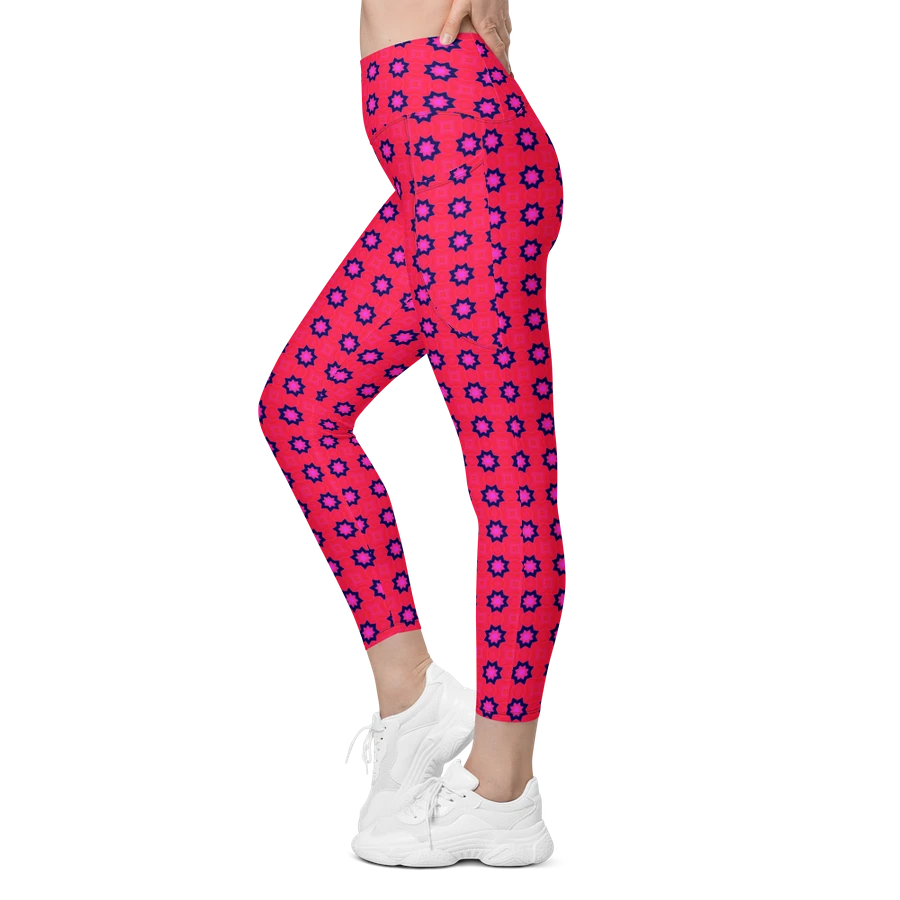 Abstract Red Ladies Leggings (with pockets) product image (18)