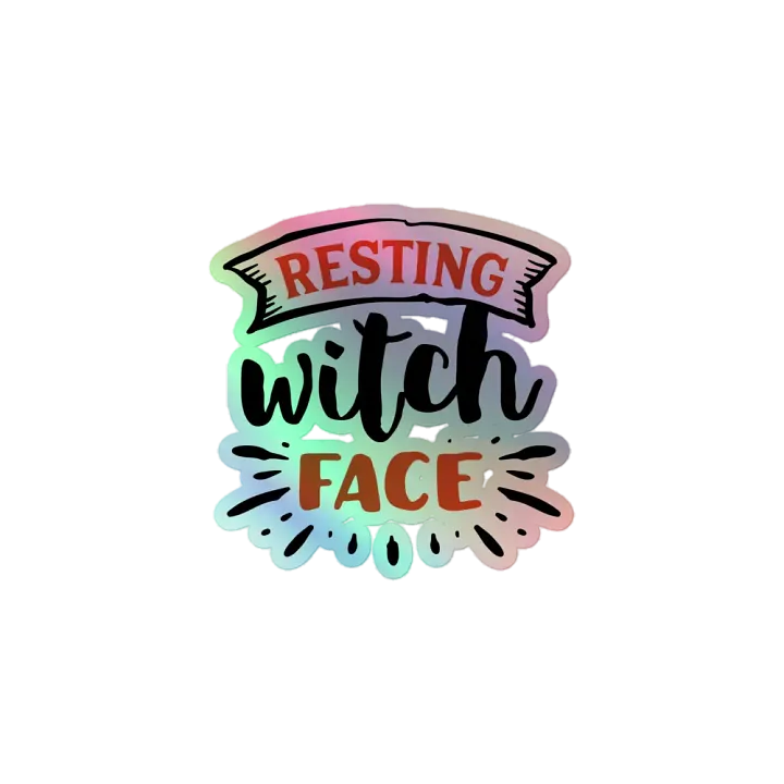 Resting Witch Face: Cut Holographic Sticker product image (1)