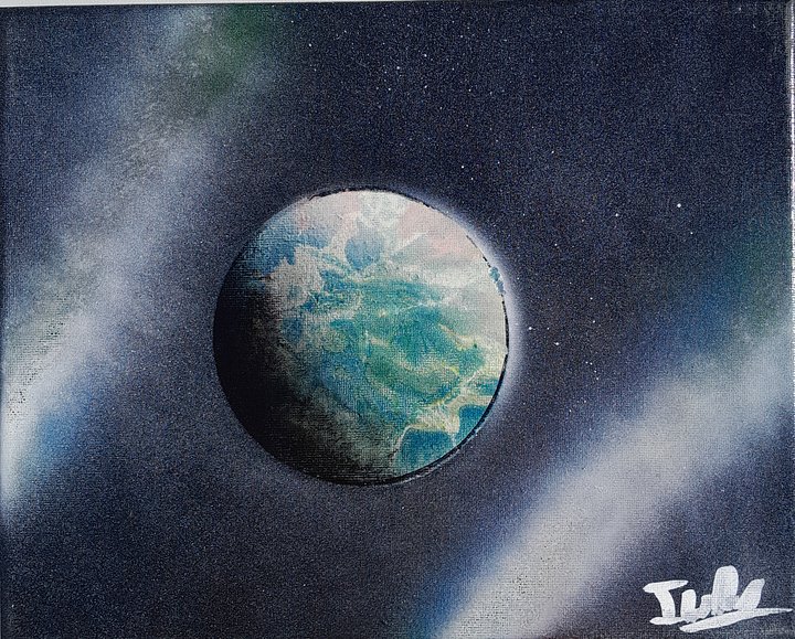 Yellow Green Blue Planet & Duo Galaxy product image (1)