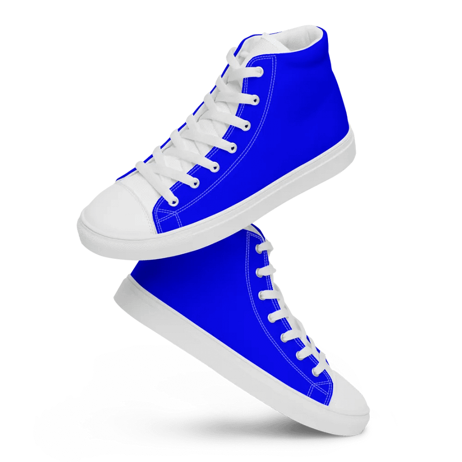 Men's all blue high top canvas Flandan art sneakers product image (8)