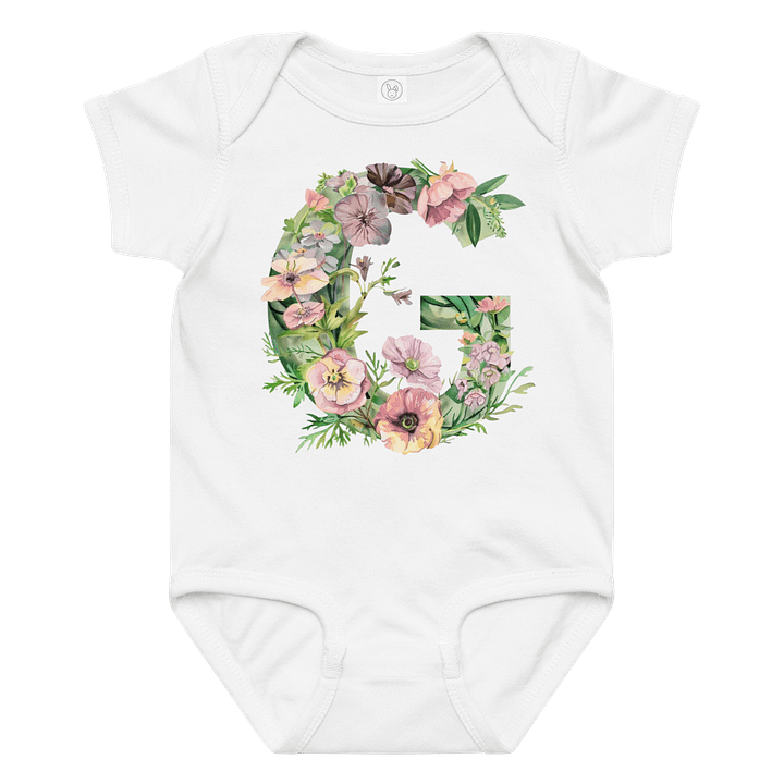 Floral Letter G Baby Jersey Bodysuit product image (1)