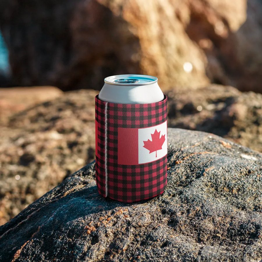 Canadian Flag Plaid Can Coozie product image (9)