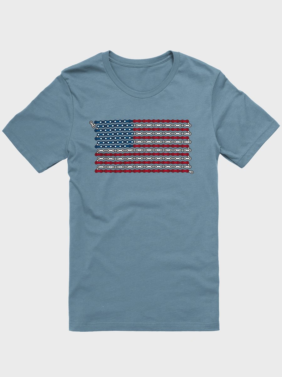 USA 50 States Bike Chain Flag on Dark Color Supersoft Tee product image (1)