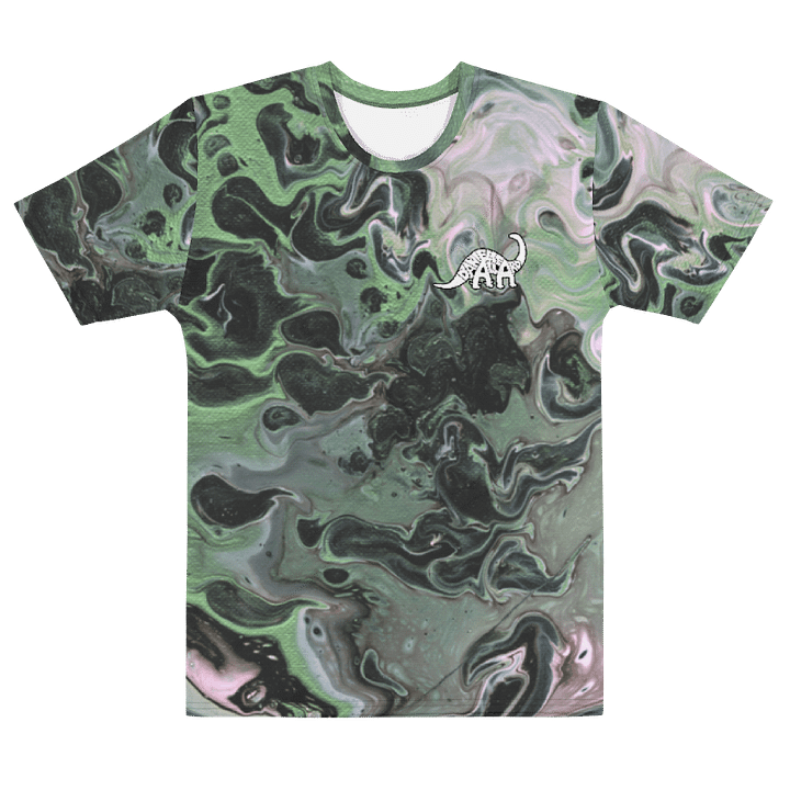 Metallic Green Fluid Acrylic T-Shirt product image (2)