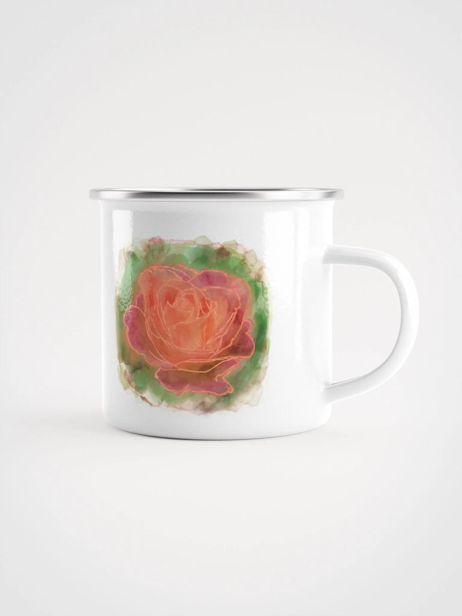 Rose Watercolour (enamel mug.) product image (1)