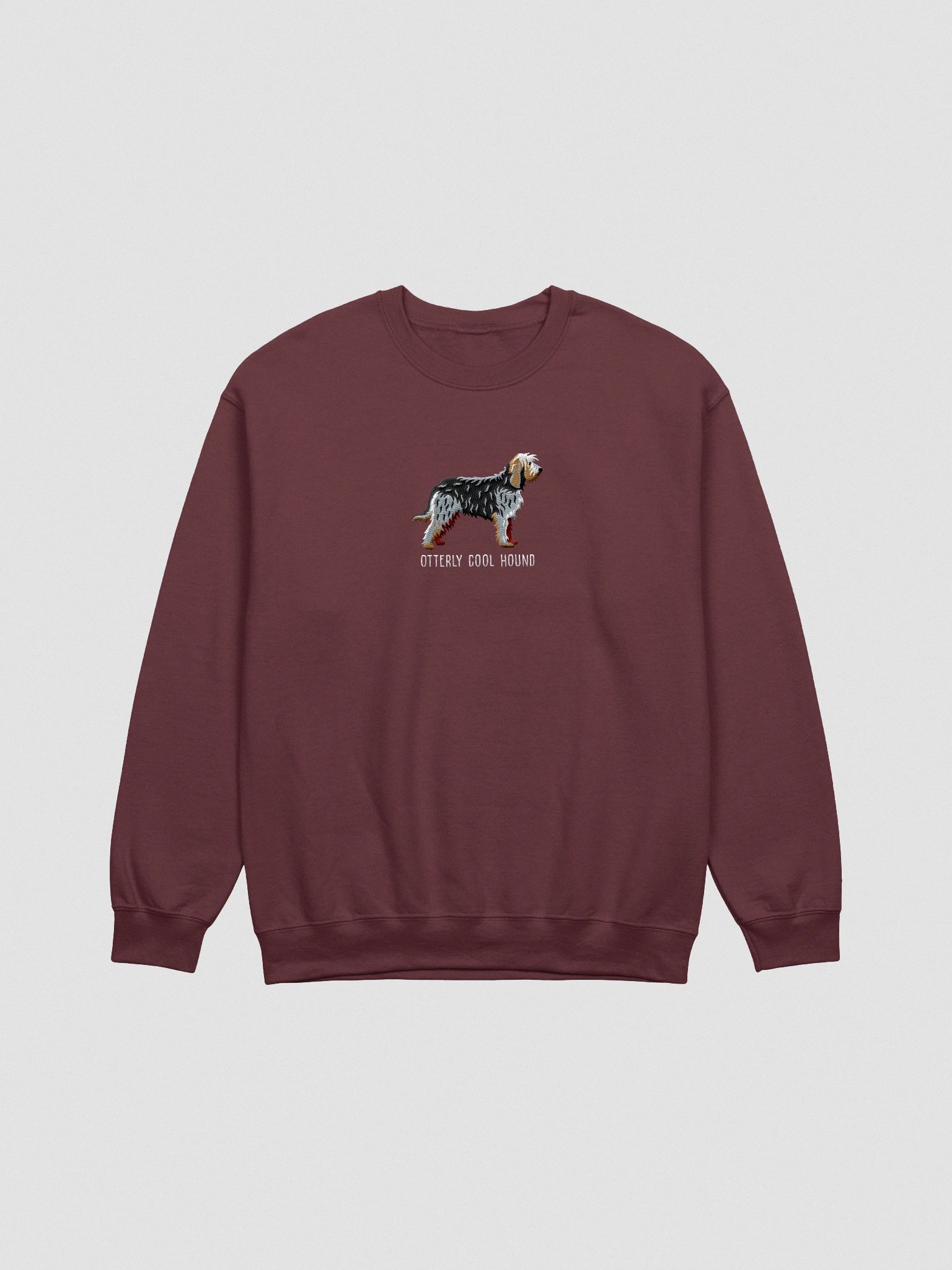 Otterly Cool Hound Sweatshirt (Embroidered) of an Otterhound(Gray) product image (4)