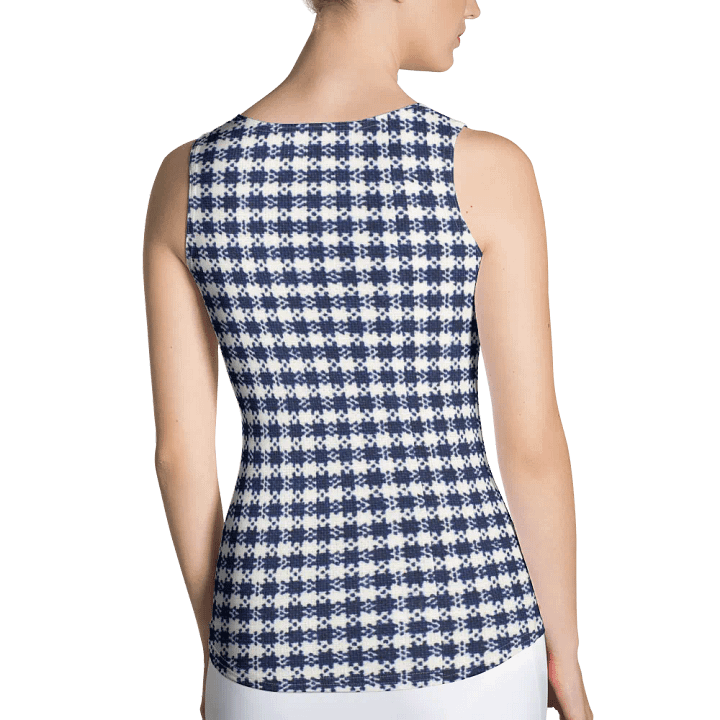 ALL-OVER PRINT BLUE AND WHITE VINTAGE PATTERN WOMEN'S TANK TOP product image (2)