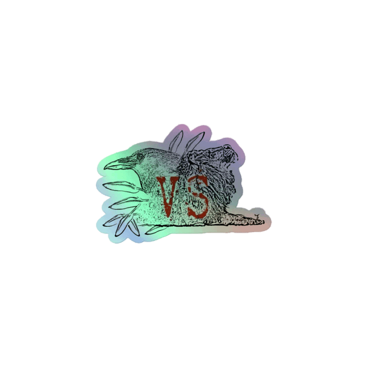 Crow vs Lion Holographic Sticker product image (1)