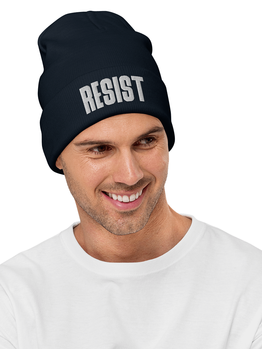 Resist Embroidered Knit Beanie, Resistance Skull Cap product image (9)
