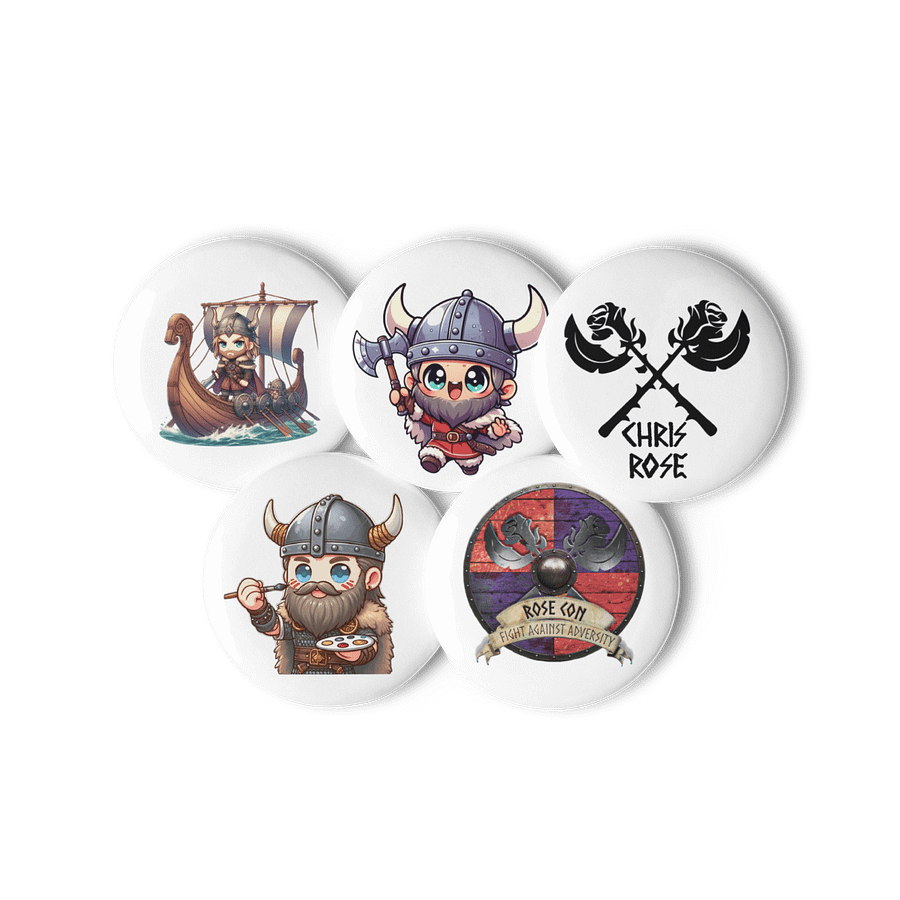 Rose Con Shield Pin Buttons Set product image (3)