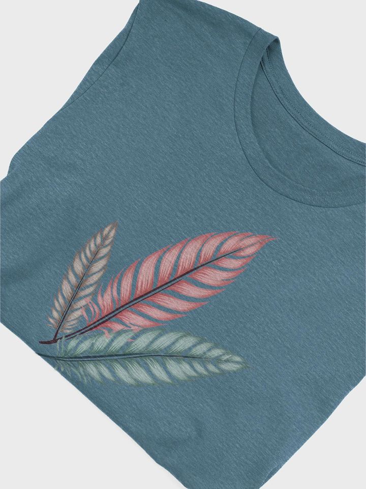 Three Feathers T-Shirt, Boho Feather Art Tee, Minimalist Nature-Inspired Graphic Shirt, Tribal Aesthetic Clothing, Unique Gift for Her product image (6)