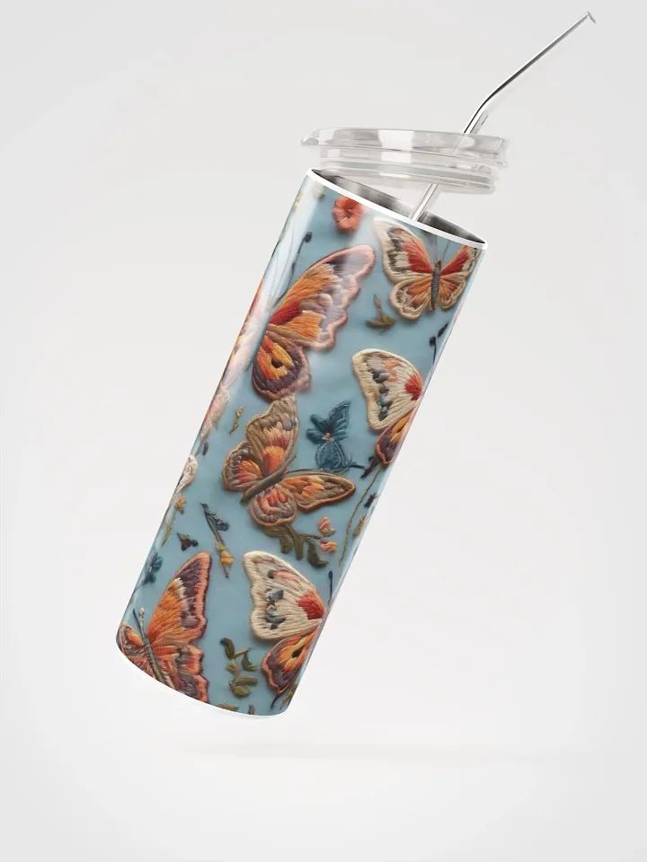 Elevate Every Sip with our Romantic Butterfly Embroidered Steel Tumbler! 🦋 product image (2)