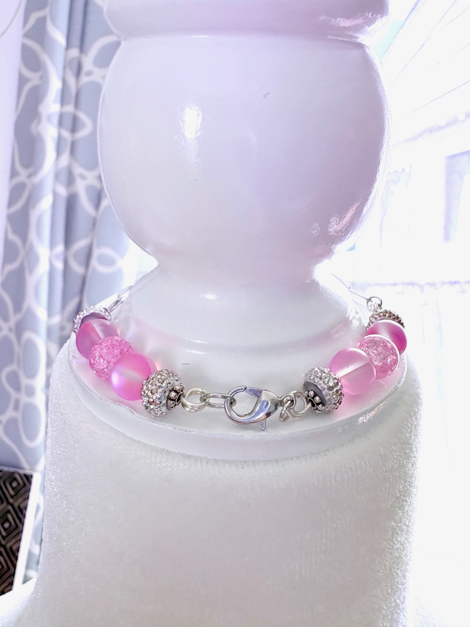 MFD-00249 | October Pink Passion Bracelet | Stainless Steel Paperclip Chain | Charm Jewelry by Monique Faella Designs™ product image (5)
